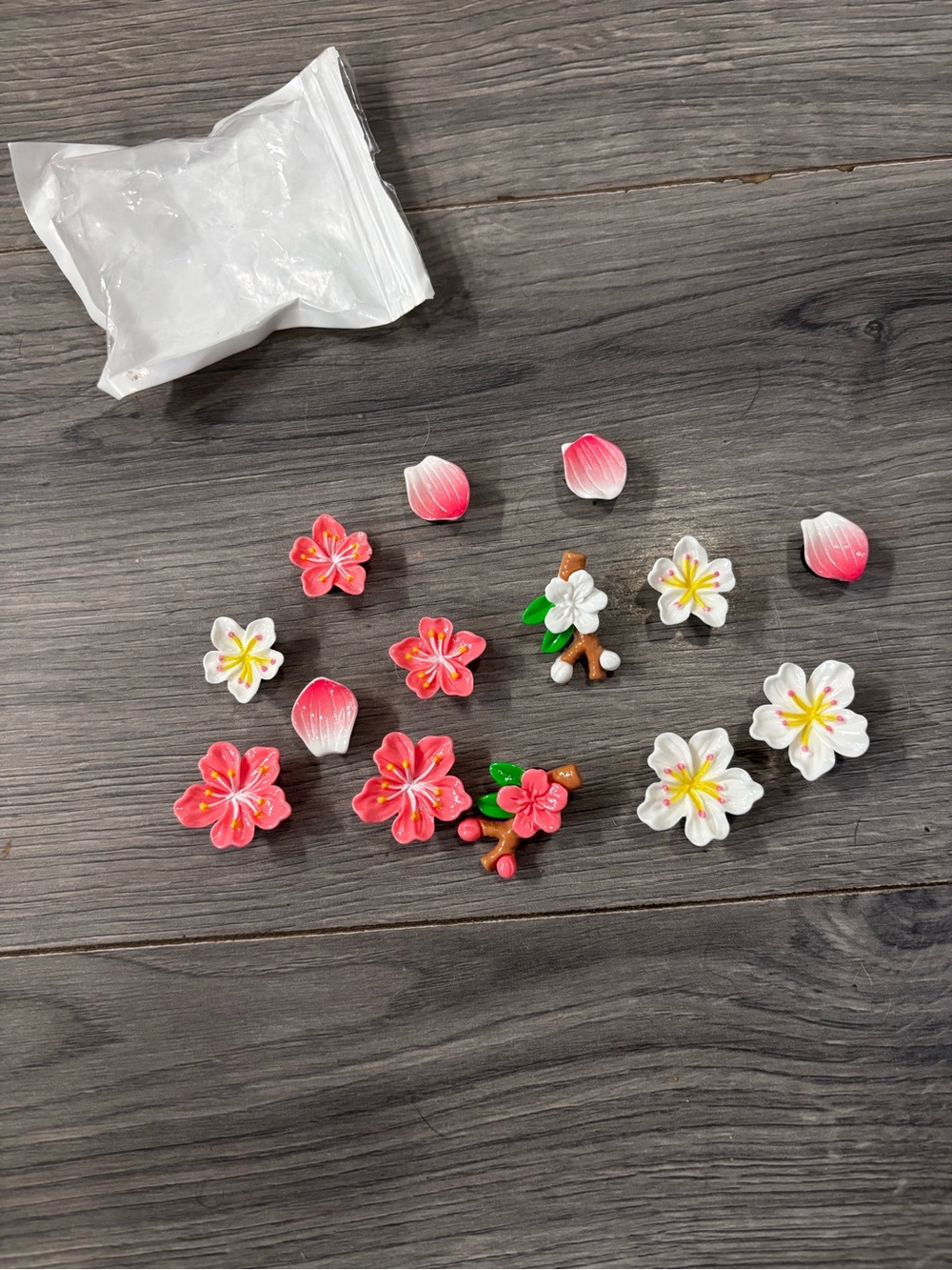 Handmade Pink & White Flower Shoe Charms for Kids Accessories